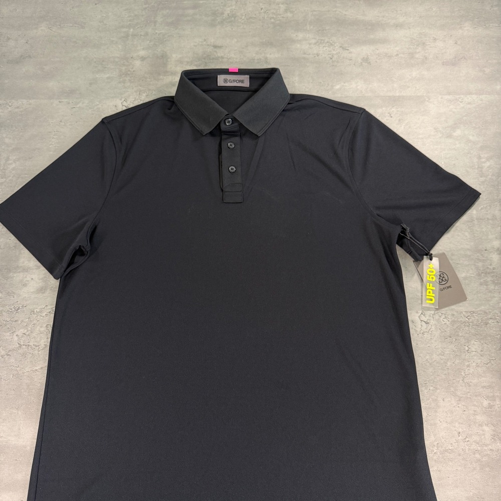 G/FORE Polo Shirt Mens Large Black UPF 50+ Performance Golf Short Sleeve NEW
